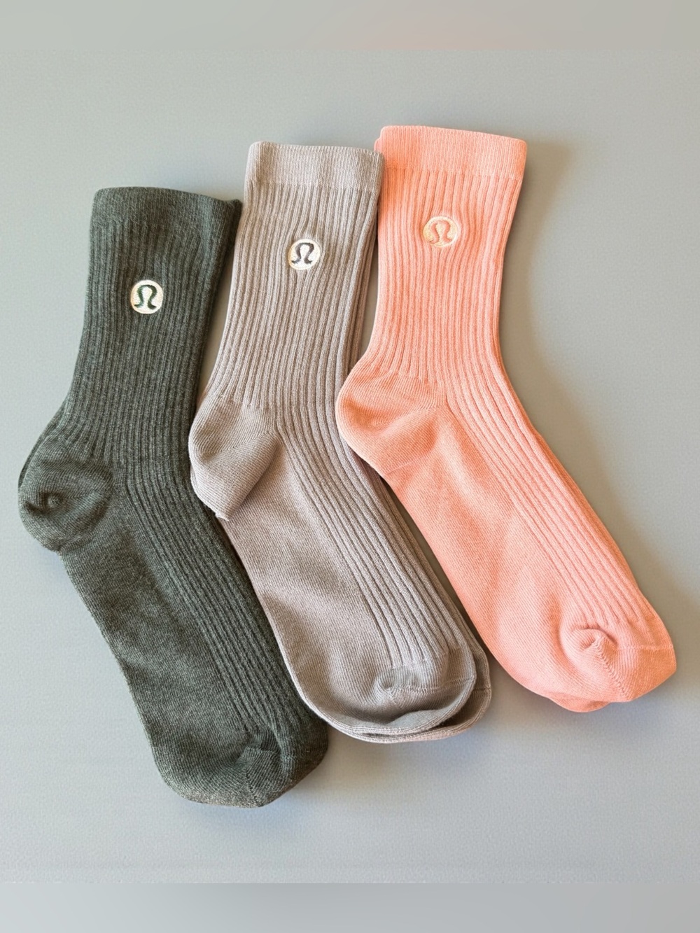 Lululemon Ribbed Crew Sock Bundle NWOT 3 Pair Women’s 5-8 Neutral Colors